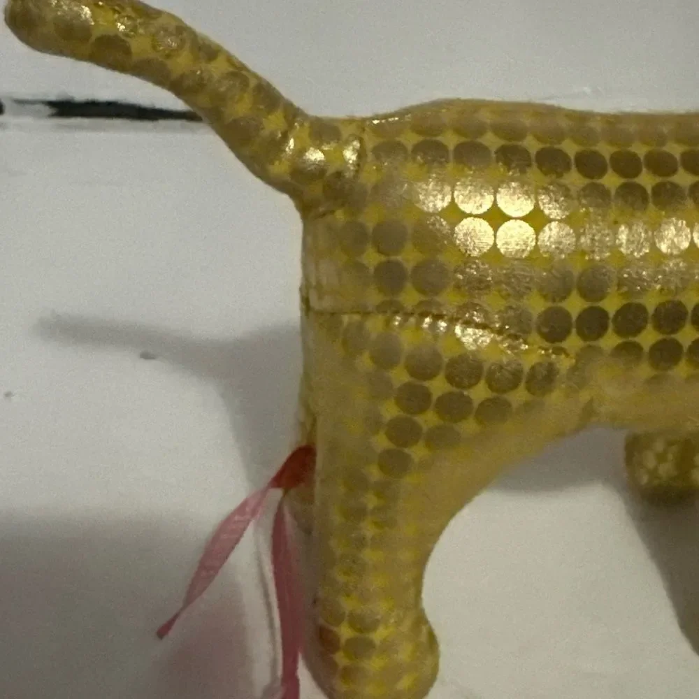 Gold Victoria Secret Decorative Dog Figurine small
